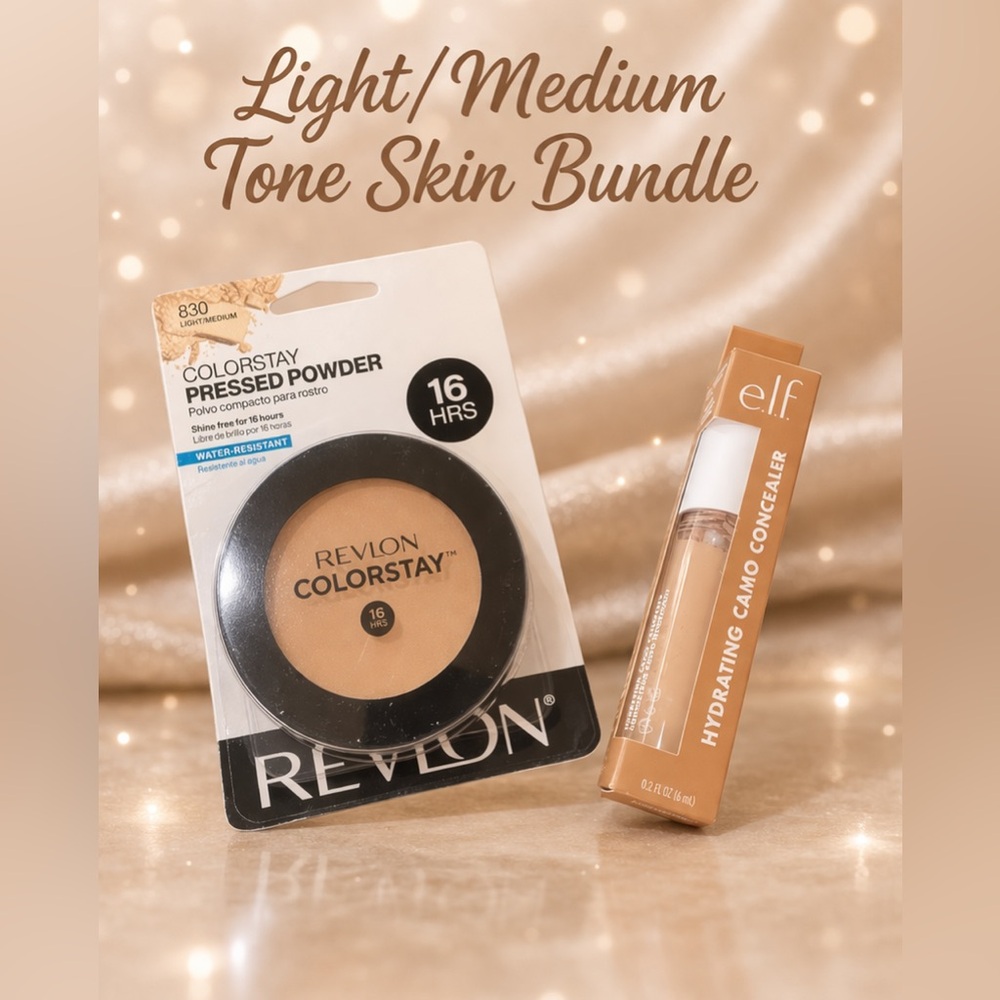 Revlon ColorStay Pressed Powder + e.l.f. Hydrating Camo Concealer - M256